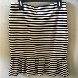 Black and tan striped skirt